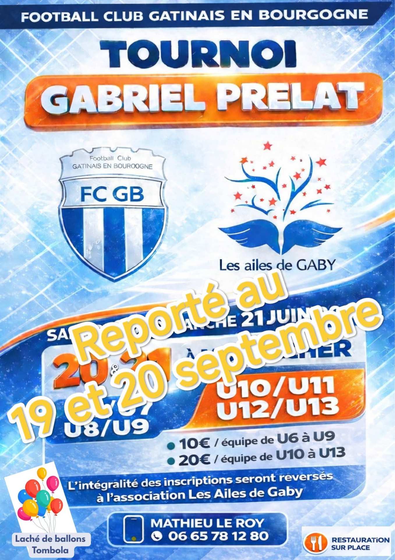 Tournoi Gabriel Prelat reporté
